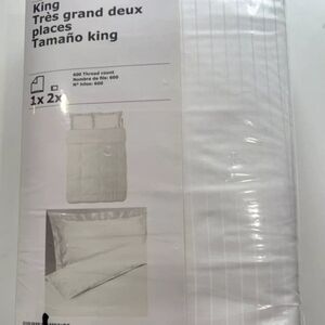 Ikea King Size White Duvet Bedding Set Satin Cotton